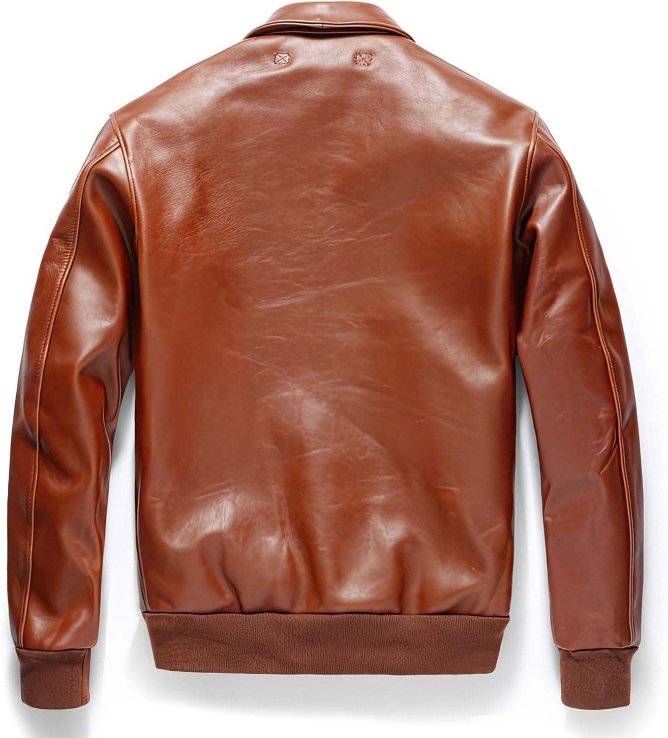 Men Natural Military A2 Pilot Jacket Aviation Genuine Leather Jackets Coat - Image 3