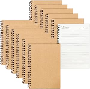 12 Pack A5 Spiral Notebook, College Ruled Journals 8.3" x 5.5", 120 Pages Lined Writing Pads