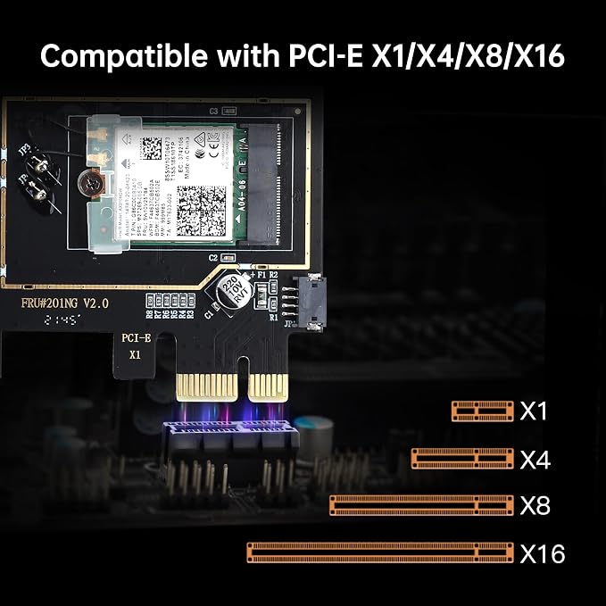 Tarjeta WiFi 6E PCIe AX5400Mbps con Bluetooth 5.3 miniatura 6