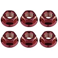 Vista 72 de Juego de 6 tuercas hexagonales de titanio DIN6923 M5 M6 M8 M10 M12 M14 M16 (paso M6 0.039 in, titanio normal)