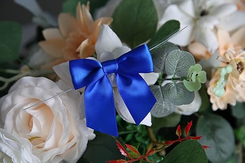 Miniatura 40 de RainbowPana - Paquete de 60 lazos de corbata de lujo, lazos de satén amarillos de 3 pulgadas, decoración de manualidades premontadas para paquete