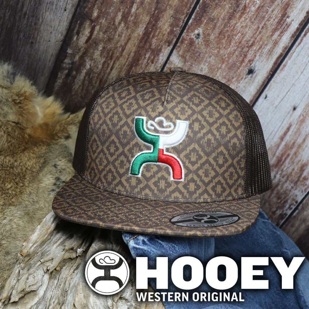 HOOEY Boquillas Adjustable Snapback Hat – Mexican Flag, 5-Panel Breathable Mesh Baseball Cap, Trucker Hat for Men and Women