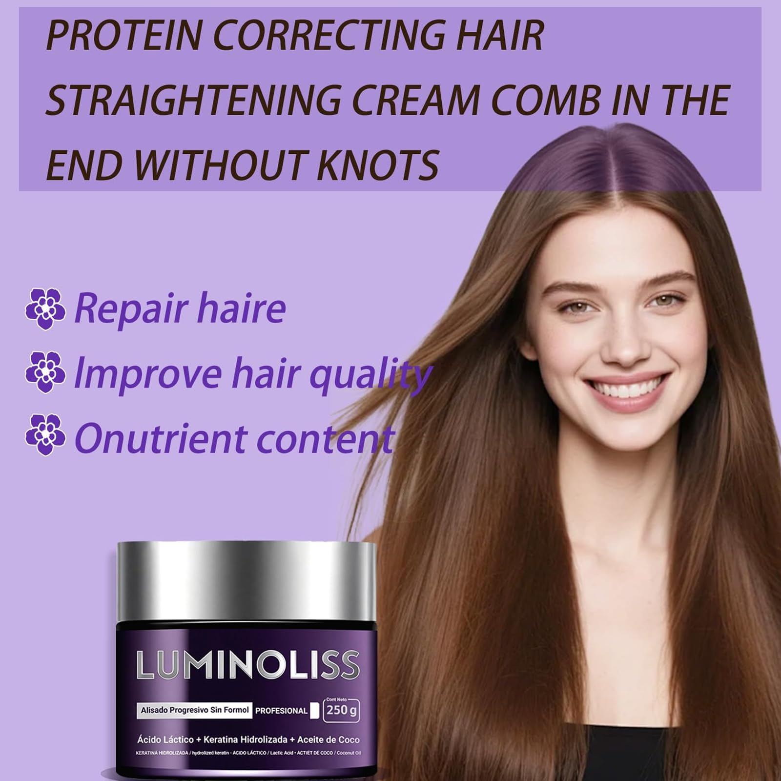 Alisado – Hair Smoothing Cream | Keratin Treatment for Frizz Control & Natural Silkiness | Restores Shine & Manageability - 1PC