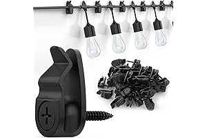 Outdoor String Light Clips - Weatherproof Cable Hanger Hooks for Fairy Light Decor