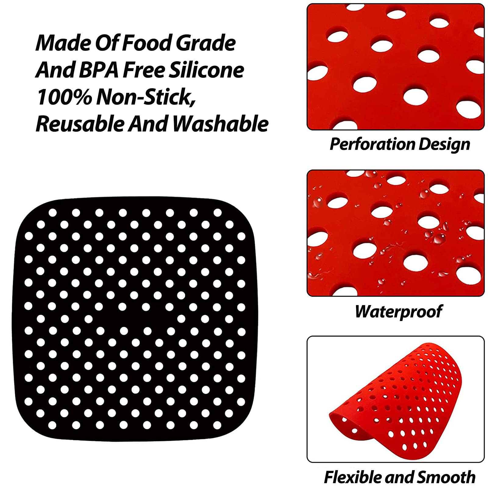 3 Tappetini In Silicone Per Friggitrice Ad Aria - Riutilizzabili, Antiaderenti E Lavabili In Lavastoviglie - Foto 9