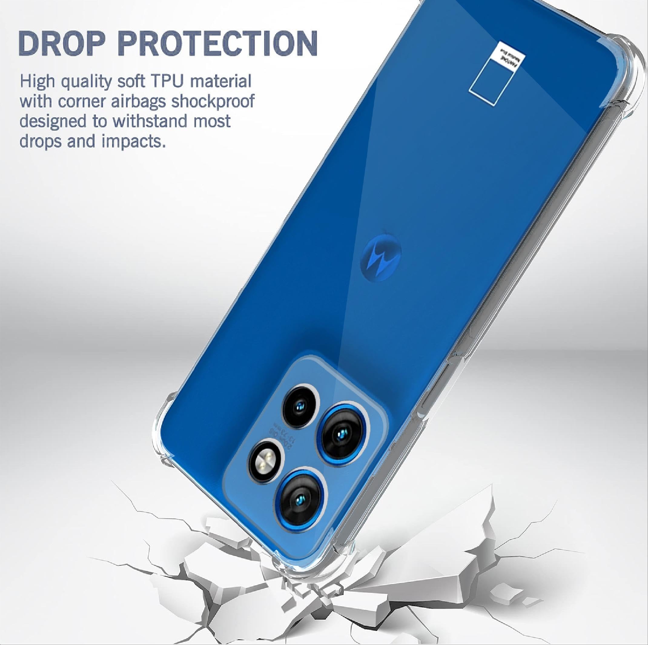 HAOYE Cover per Motorola Edge 50 Fusion 5G con Girevole Anello, Custodia con Copertura della Fotocamera Scorrevole, Silicone TPU e PC Protettiva Bumper. Nero