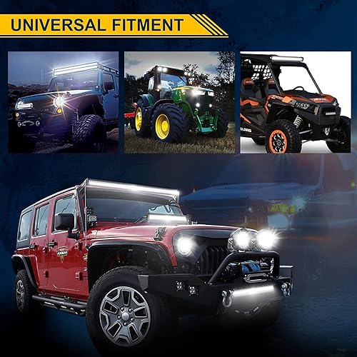 Miniatura 5 de Willpower Barra de luz LED de 34 pulgadas, 468 W, triple fila, haz combinado de inundación, luces todoterreno impermeables con arnés de cableado