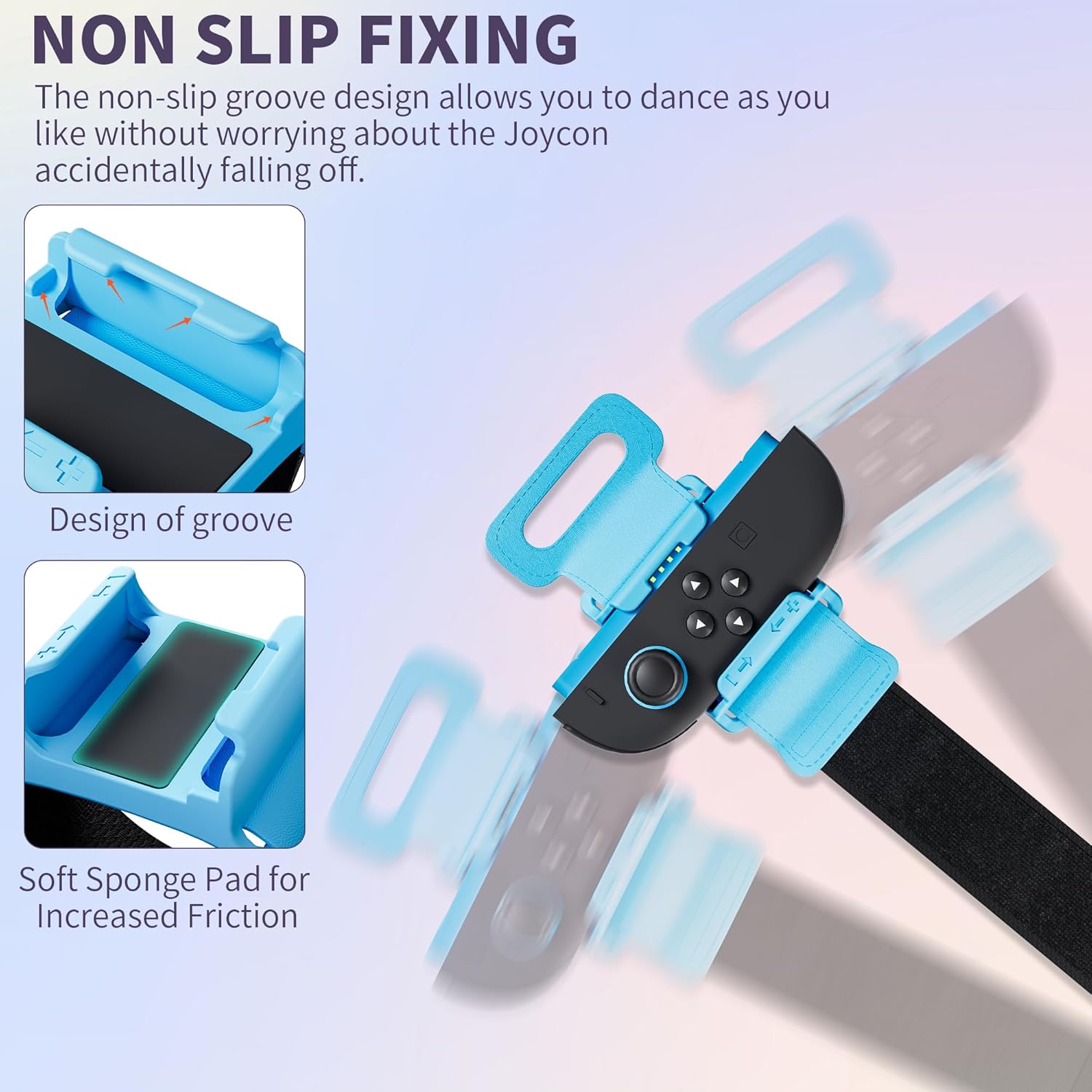 FUNDIARY Blue+Orange Wrist Band for Switch 2(2025), Adjustable Hand Strap for Switch 2 Sport Games for Zumba Burn It Up, Skin-Friendly Accessories Compatible with Switch 2 Joycon Fit for Kid and Adult - Image 4