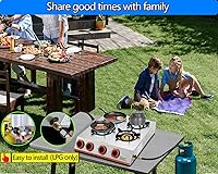 Vista 8 de Estufa de propano Horynar de 4 quemadores, estufa de gas con encendido automático, quemador de propano de 41,000 BTU de acero inoxidable espesado