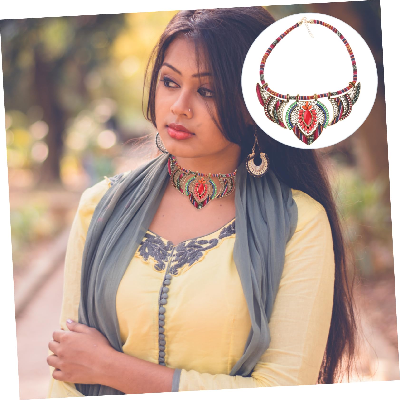 Collar Babero Joyería De Mujer Collar De Gargantillas es Hechos A Mano J es De Estilo Étnico De Cuentas Multicolor Atractivo Aleación Accesorios