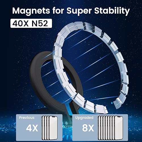 Miniatura 5 de Soporte de teléfono para automóvil, soporte para teléfono de automóvil 40 imanes N52 y soporte de teléfono ahorrador de espacio para automóvil,