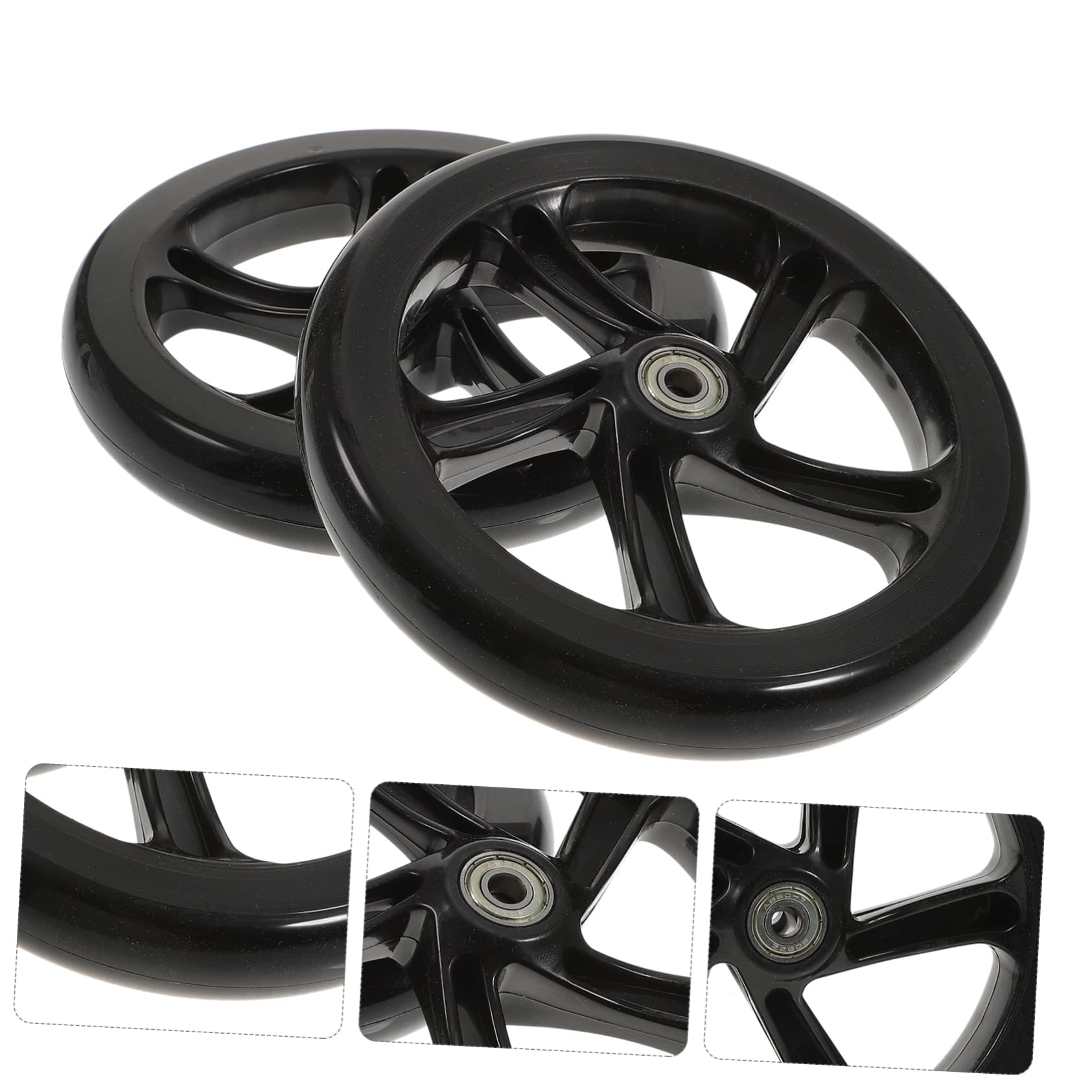 iplusmile Paire de Roue Trotinette en PU Haute Élasticité Roulements 180mm Résistante à l'usure et Stable pour Accessoires Scooter Routes et Rues