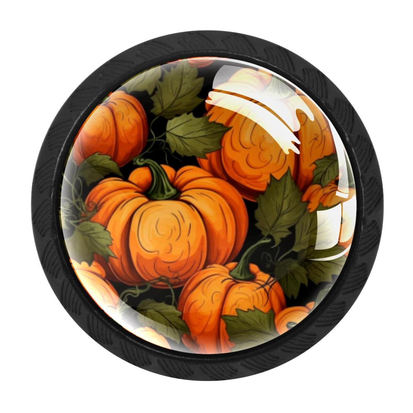 CHENZZZZ 4 Pack Cabinet Handles Black Thanksgiving Pumpkin Cabinet Knobs Draw
