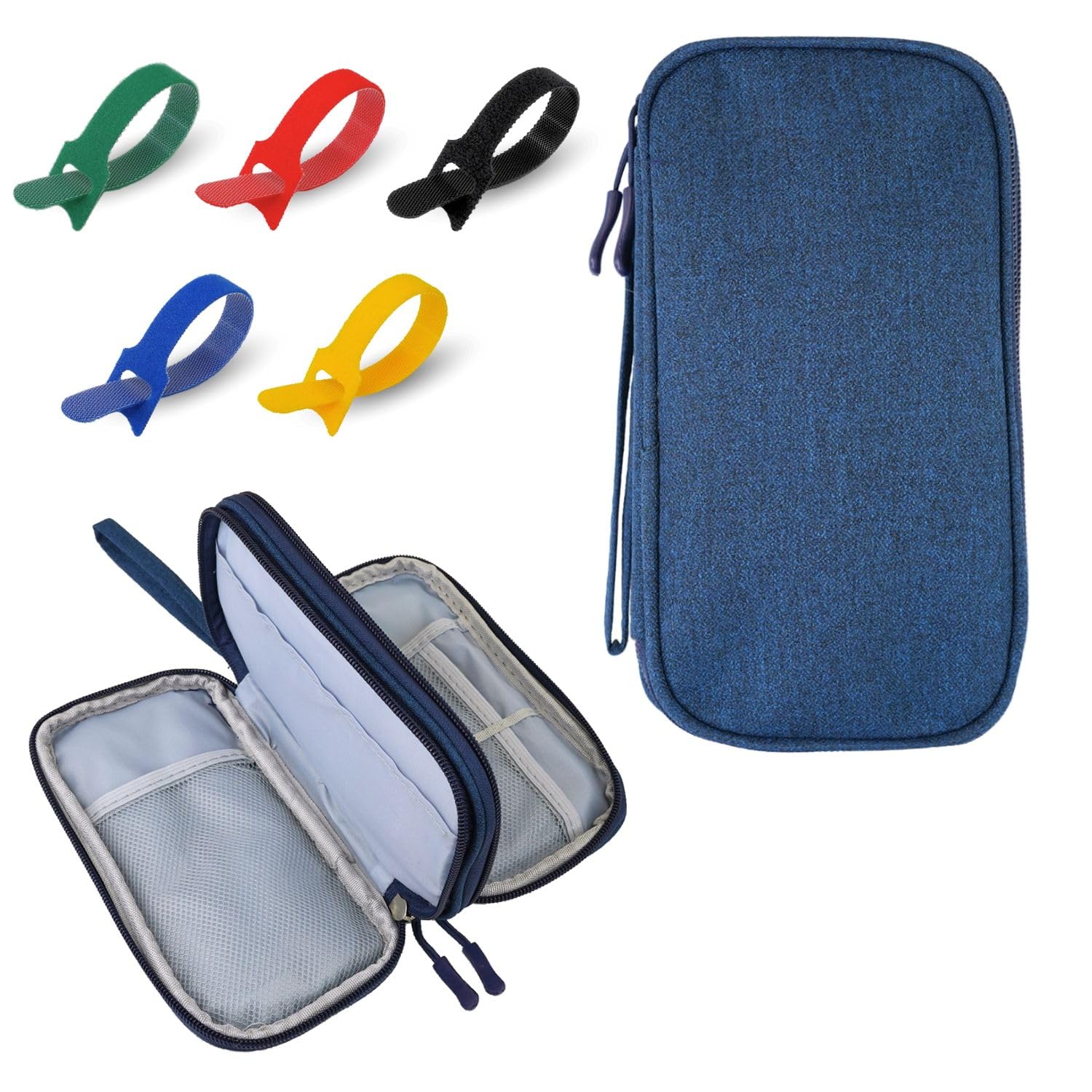 BCUBA® Organizador Cables Viaje – Estuche para Cables + 10 Bridas Autoadherentes | Estuche para Cargadores, USB y Accesorios Electrónicos | Bolsa Compacta y Versátil (NEGRO) — view 8