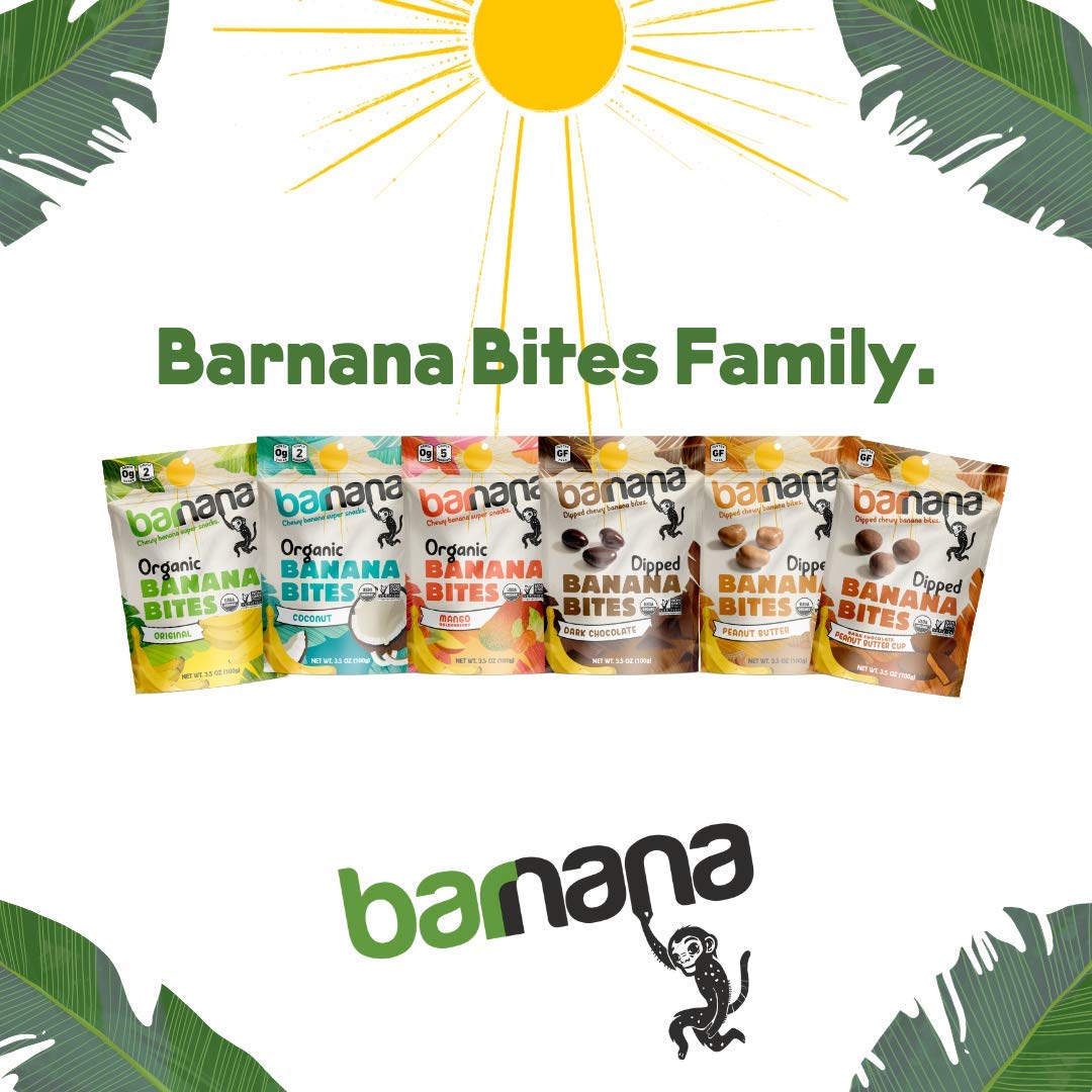 Barnana Organic Chewy Banana Bites, Peanut Butter Cup, 3.5 Ounce (Pack of 12)