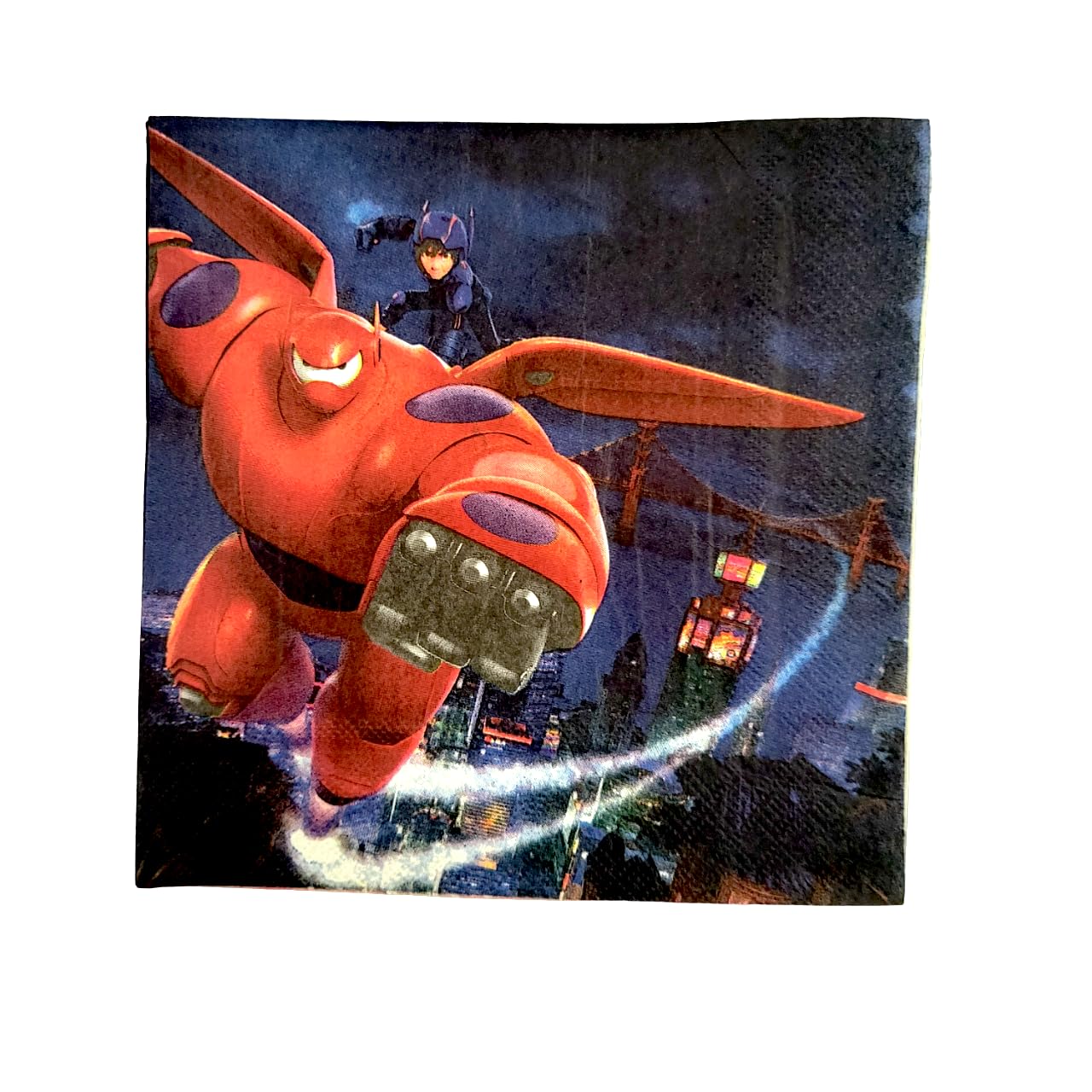 Big Hero Print Disposable Napkins of 2Ply Paper for Children's parties | Pack of 60