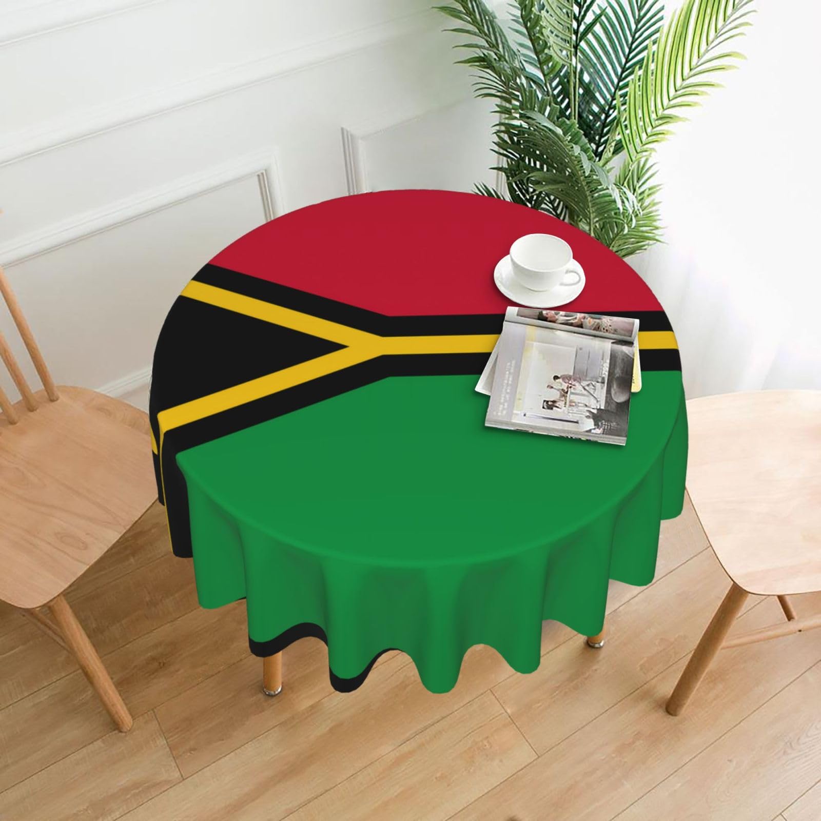 HLBSDM Flag of Vanuatu Printed Practical Round Tablecloth, Durable, Suitable for Home, Restaurant, Hotel, Gathering, and Decorative Table Covers