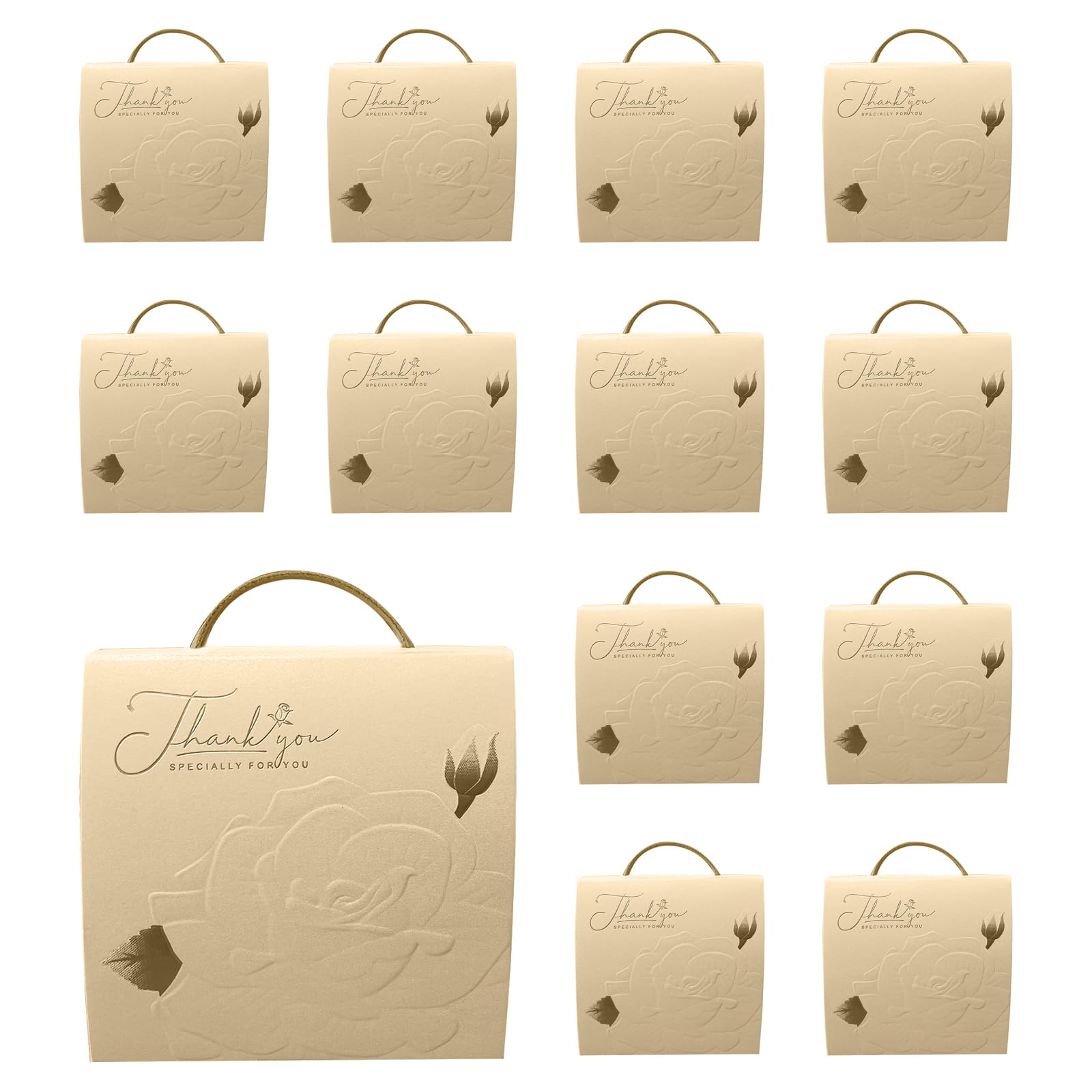 ONEBO 20 Pcs Wedding Favour Boxes,Candy Treat Box, DIY Party Favor Gift Boxes, Champagne Coloured Small Gift Boxes for Wedding Party Birthday Decoration
