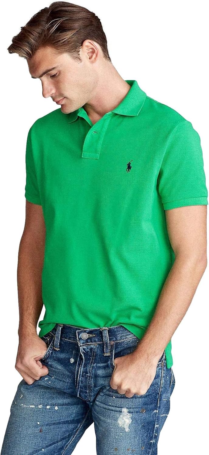 Ralph Lauren Men's Classic Fit Mesh Pony Logo Polo Shirt (L, GolfGreen) - Image 3