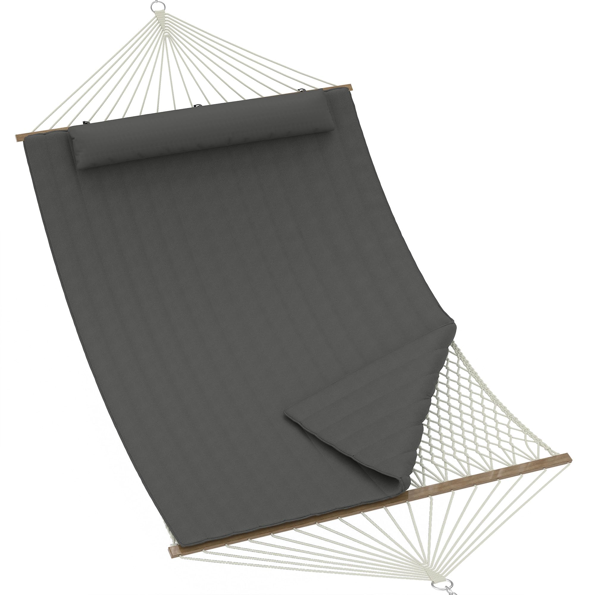 Hamac double avec coussin intégré et matelas rembourré résistant pour l'extérieur