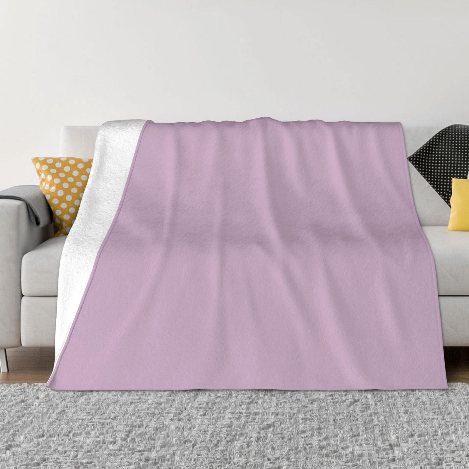 Couverture de canapé chaude en flanelle contre le froid, grand plaid violet douillet