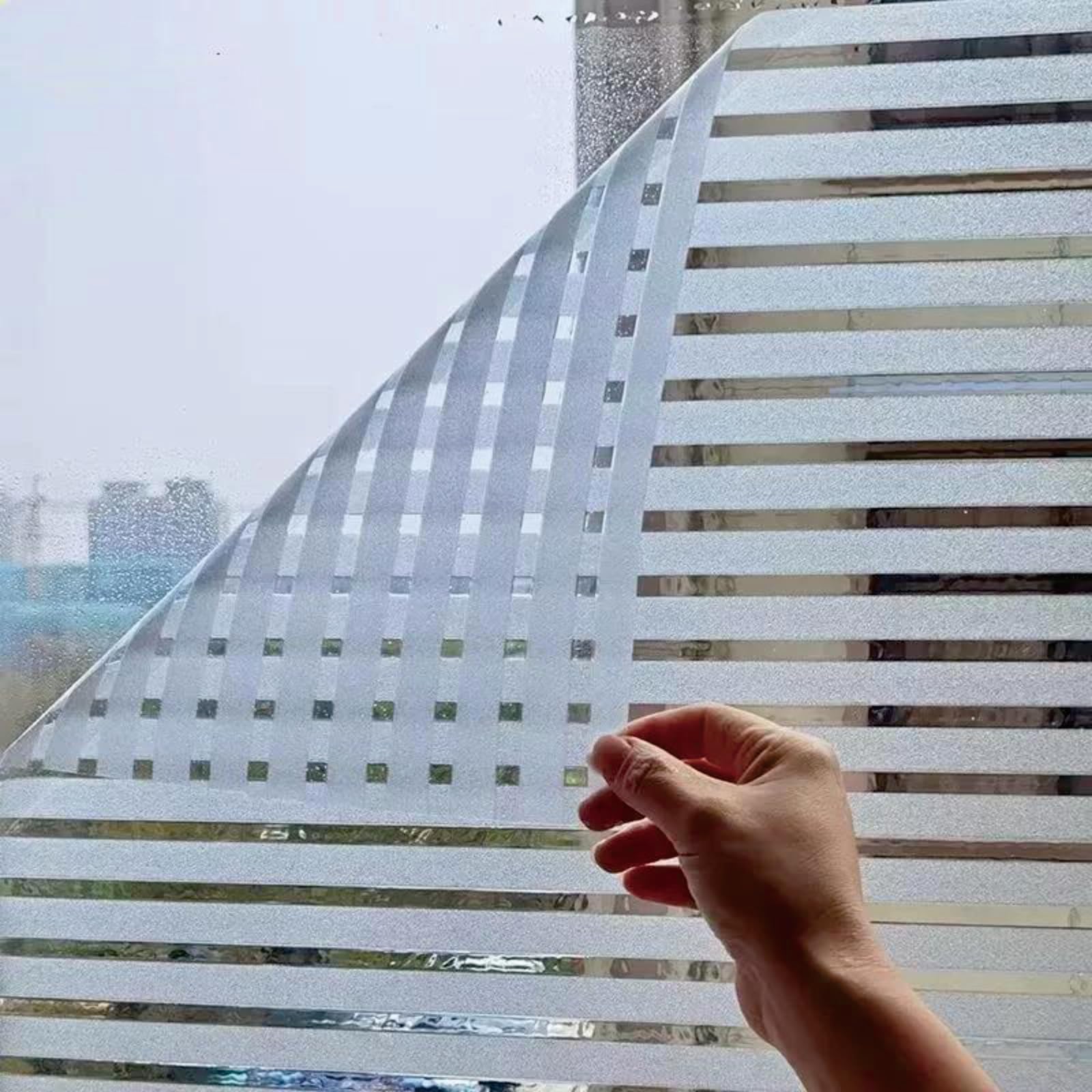 Pellicola Vetri Finestre 35 x 1120 cm Opaca e Statica Adesiva Senza Ritagliabile Anti Uv, Protezione Della Privacy, Opaca Pellicole Privacy Finestra per Cucina, persiane