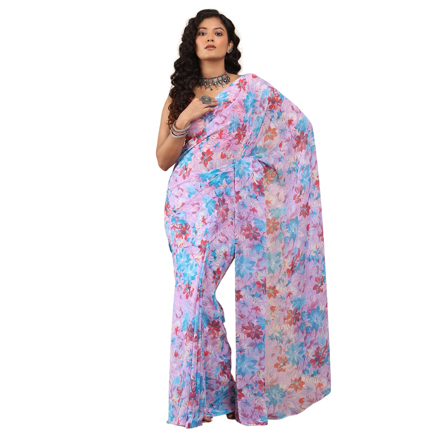 garden vareli Floral Print Georgette Saree-picture-39