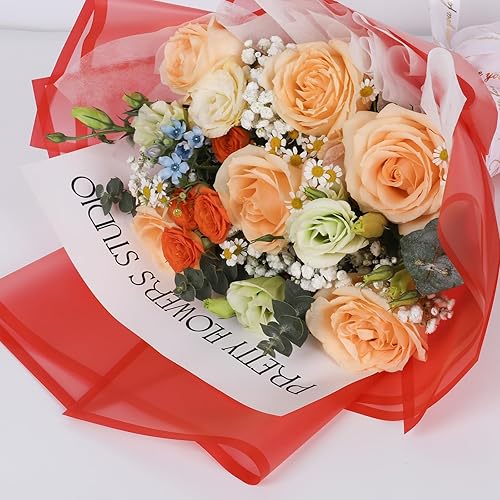 Vista 67 de NESCCI Papel de regalo de flores de 20 hojas, papel de regalo de ramo floral impermeable, suministros de floristería, papel de embalaje para regalo