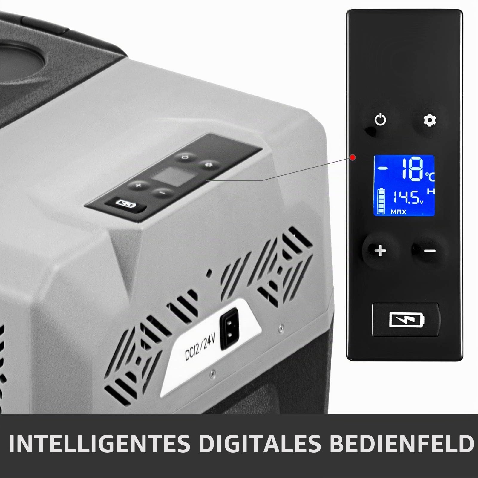 VEVOR Thermoelektrische Kühlbox, tragbar, 30/40/50 l, Reisekühlschrank, für Auto, Mini-Kühlschrank, für Getränke mit LCD (30 l)
