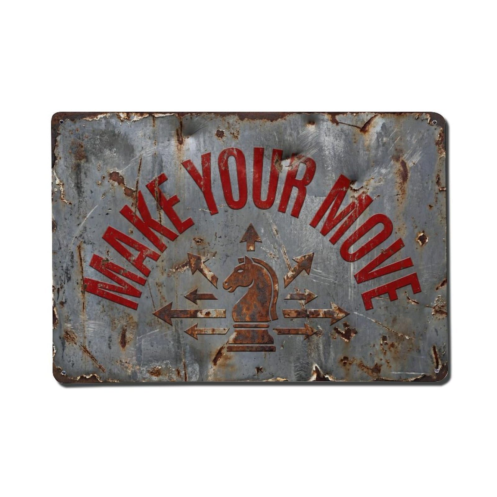 Cmhok Vintage Style Make Your Move Strategy Retro Motivational Slogans Metal Tin Sign Wall Decor For Cafe, Club, Garden Metal Poster 8X12inch