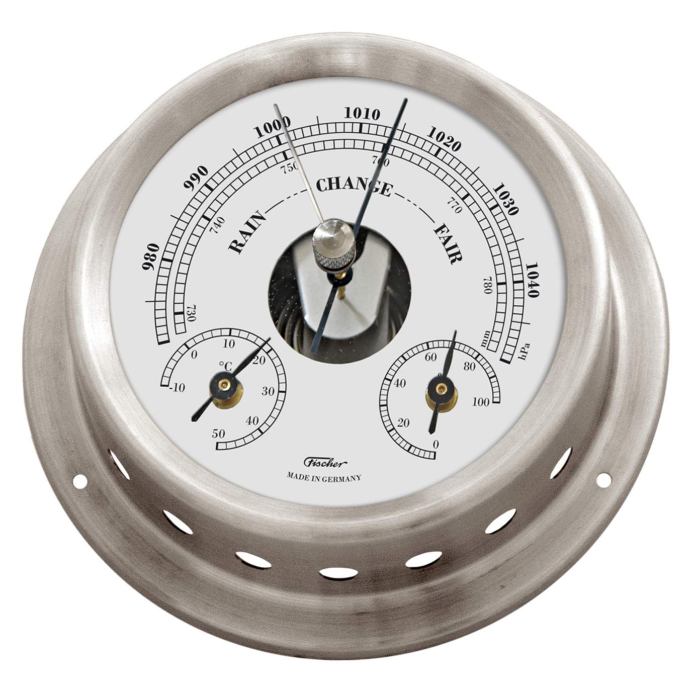 Fischer Wetterstation, Schwarz, 285 x 125 mm, Edelstahl, Edelstahl, 125 x 100 mm