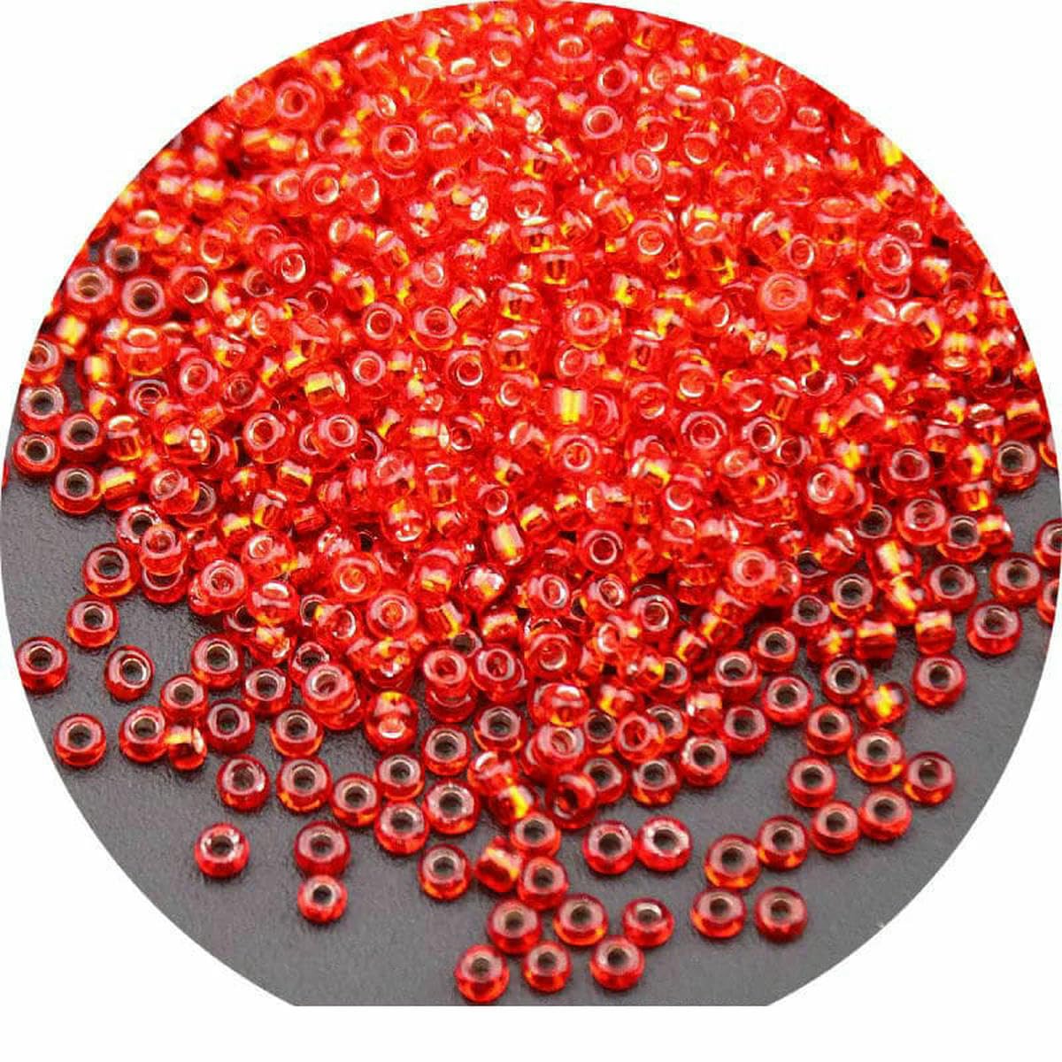 Perlas de arroz de vidrio rellenas de plata de 1,5 mm, 2 mm, 3,0 mm y 4,0 mm, hechas a mano para joyería y ropa, venta al por mayor - 25 Big Red - 4,0 mm 450 g