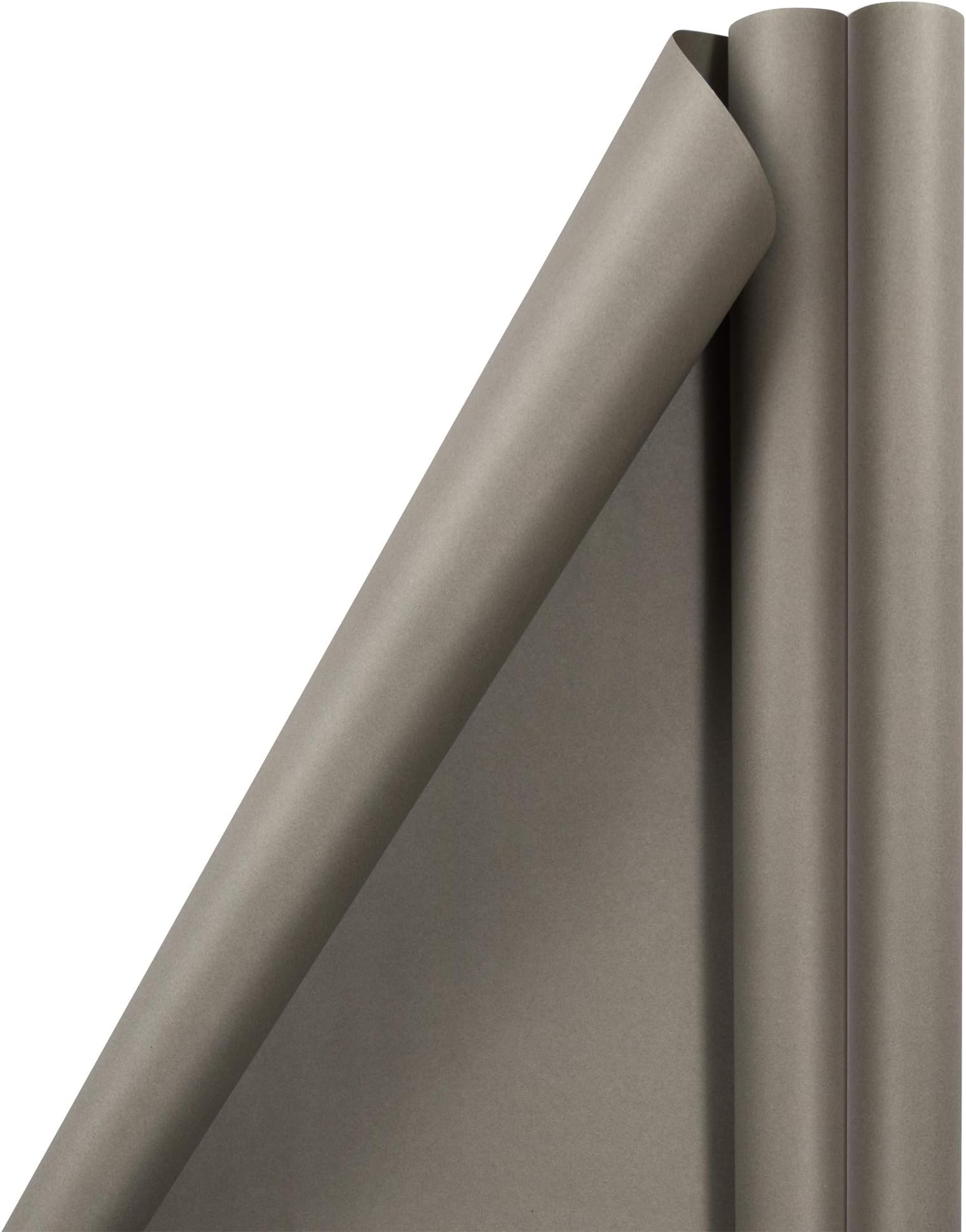 JAM Paper Gift Wrap - Matte Wrapping Paper - 50 Sq Ft Total (30 in x 10 Ft Each) - Matte Slate Grey - 2 Rolls/Pack