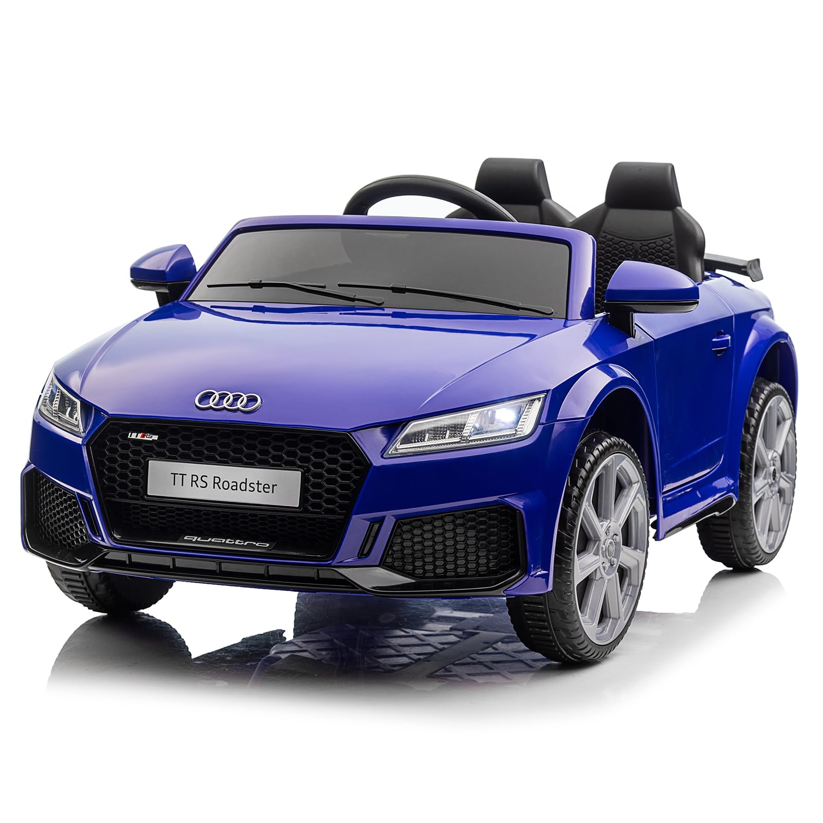 LALAHO Voiture électrique pour Enfant Audi avec Télécommande 2.4G, 12V Voiture Enfant 2-Portes avec 2 x Moteurs 30 Watts (Bleu)