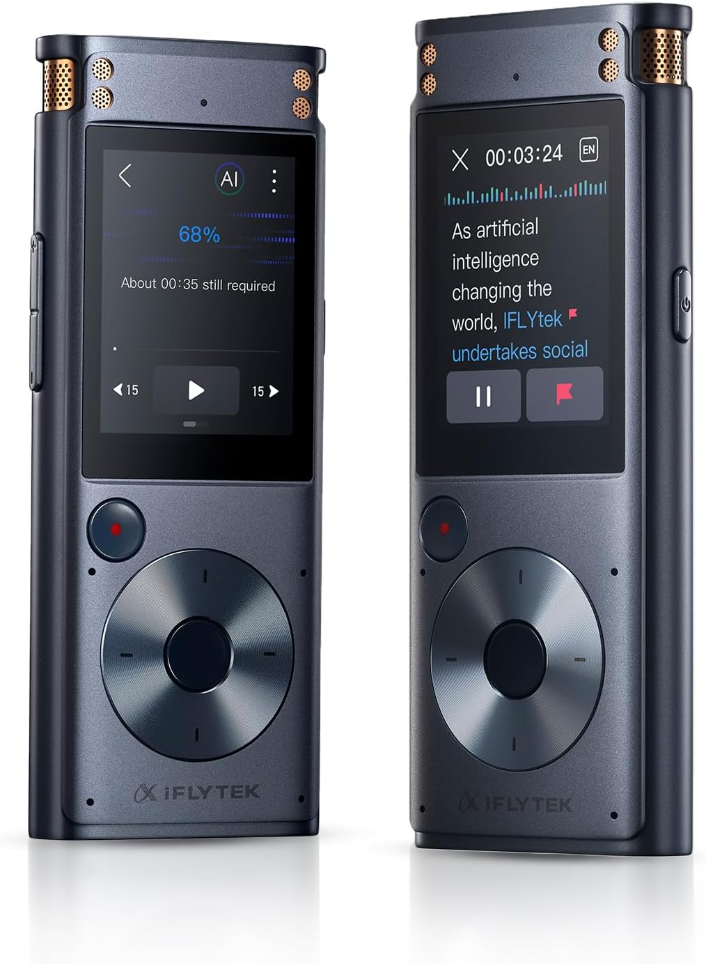AI Portable Voice Recorder with Playback, Digital Recorder with Transcription to Text, Noise Reduction, No Subscription, Local Storage, Recorders for Conferences, Meetings