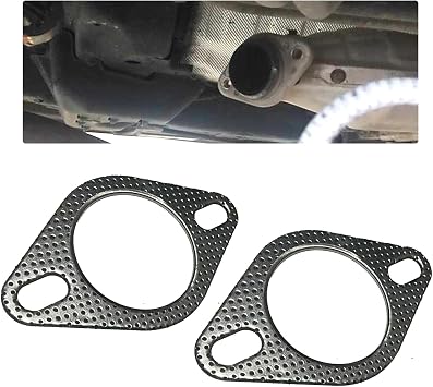 1 Pack 2 Pcs Car Exhaust Pipe Interface Gasket, Exhaust Flange ,2.5" Id Exhaust Pipe Clamp Flange Reinforced High Temperature Gasket ,Fit S For Car