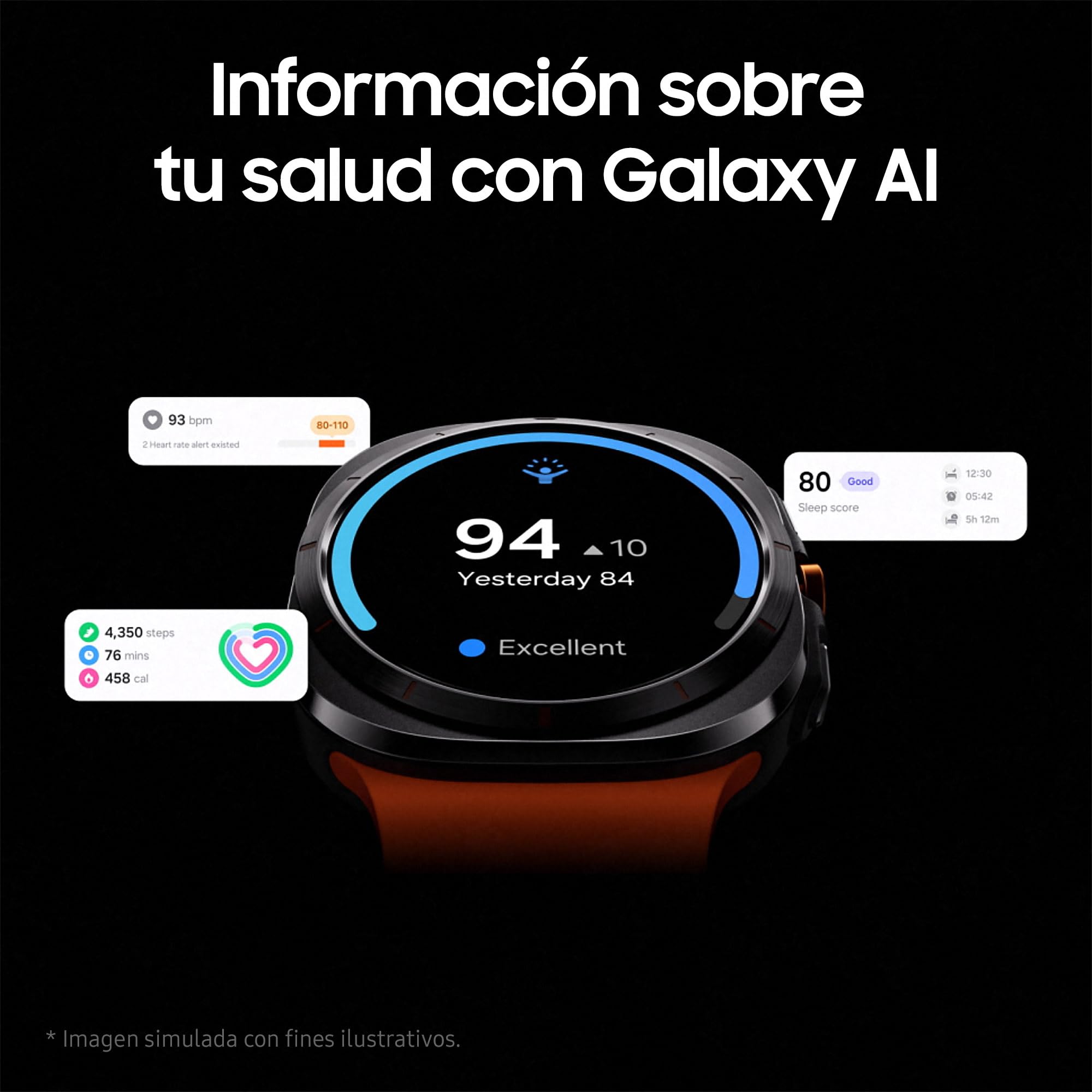 Samsung Galaxy Watch Ultra LTE 47mm + Cargador - Smartwatch, Control de Salud, Seguimiento Deportivo, naranja (Versión Española)