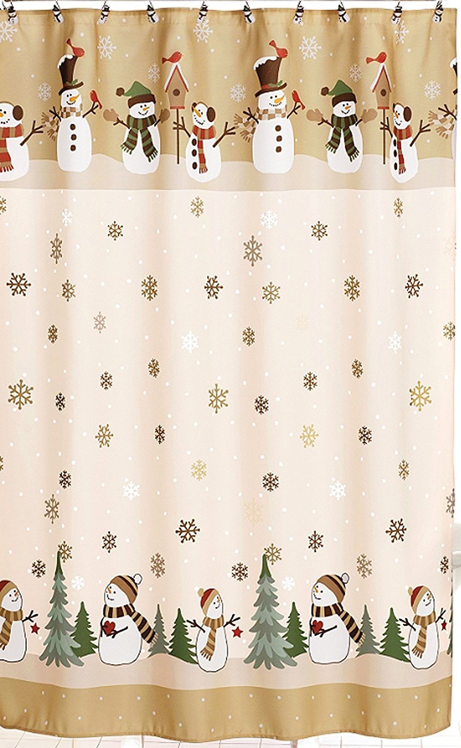 Buy Winter Wonderland Heartland Snowman Shower Curtain & Hook Set