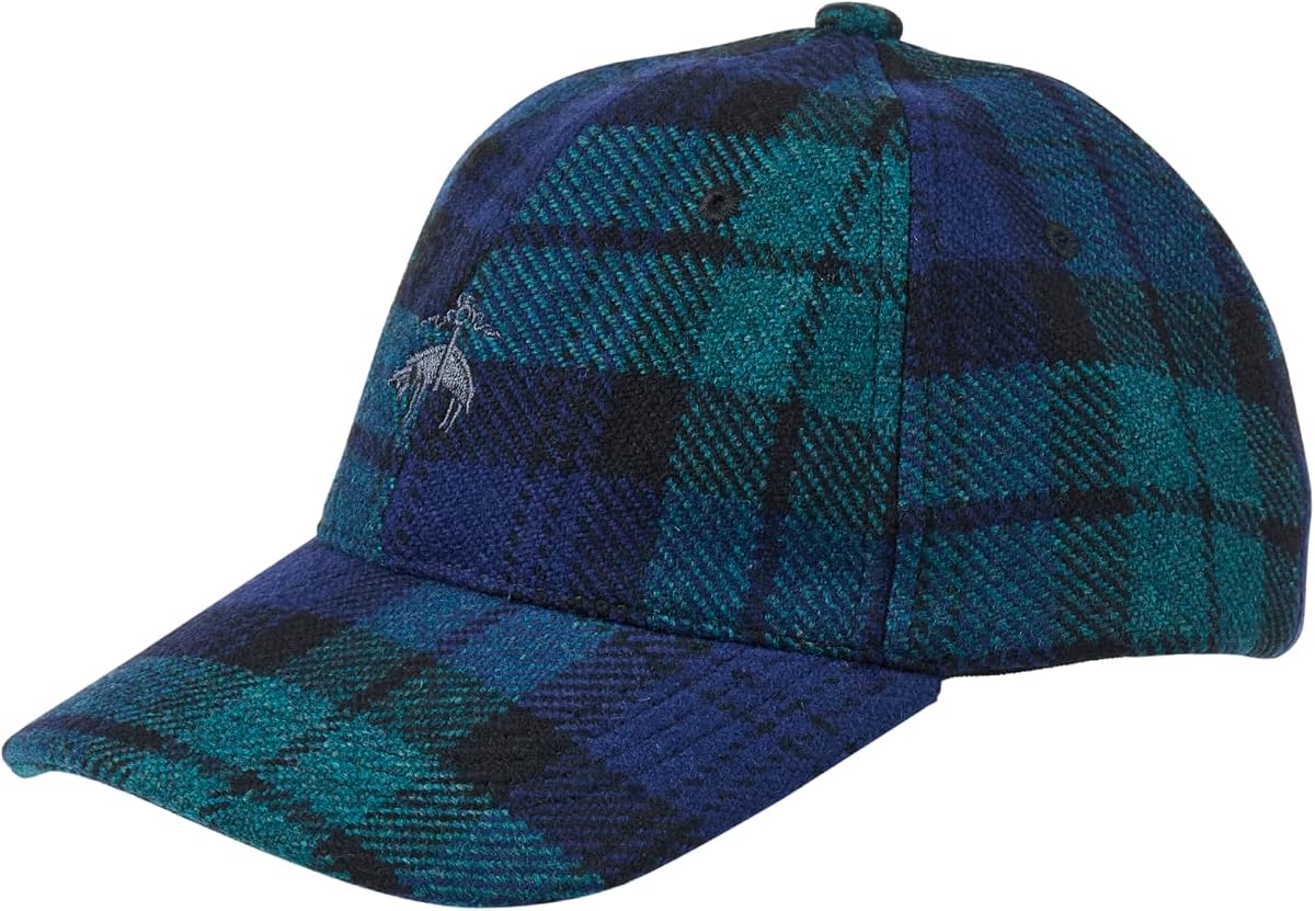 Men's 100% Wool Baseball Hat with Leather Strap & Buckle - Woven Logo One-Size Adjustable Luxury Hats