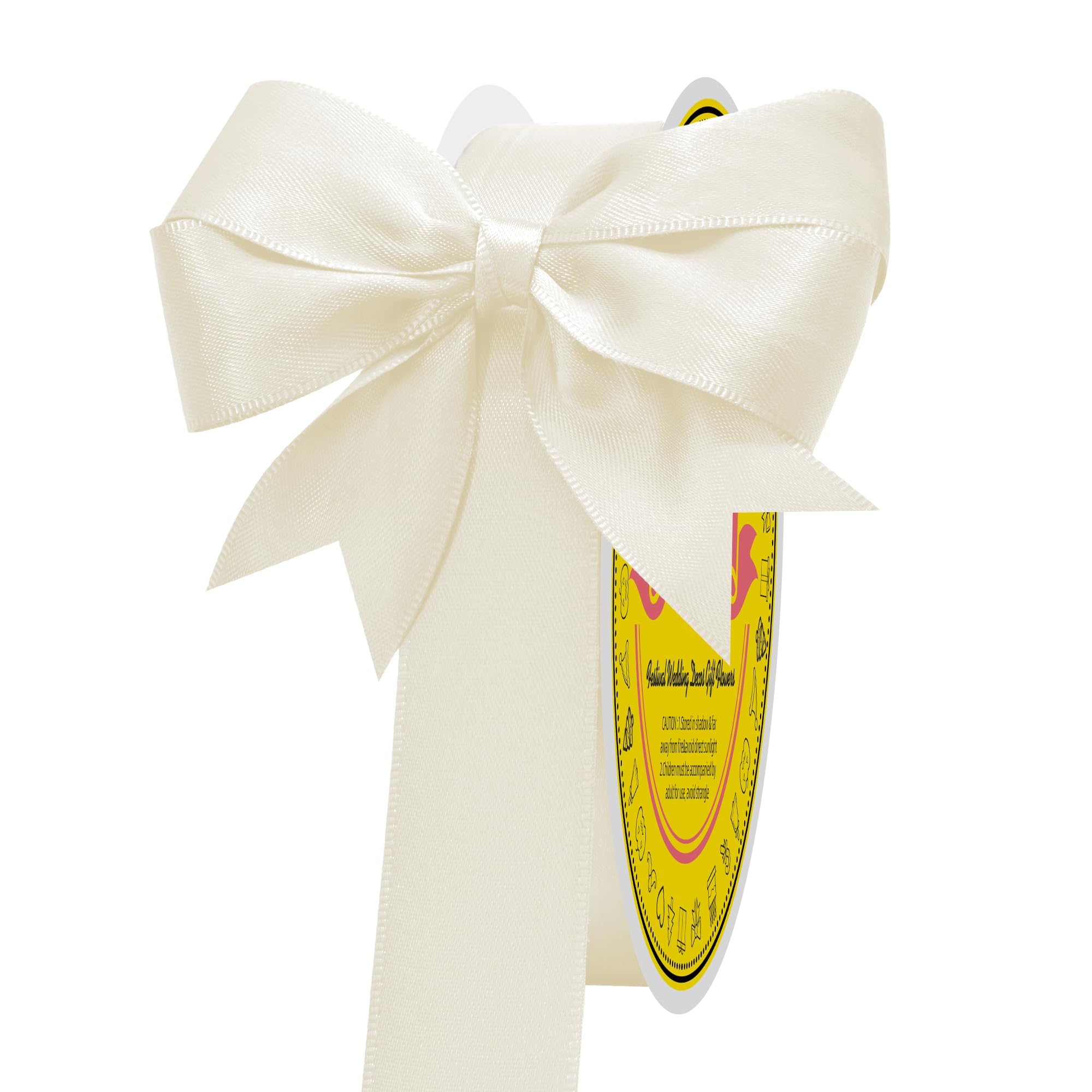 Double Face Ivory/Antique White Satin Ribbon 7/8 inch X 25 Yards Polyester Ivory Ribbon for Gift Wrapping Very Suitable for Weddings Party Invitation Decorations and More