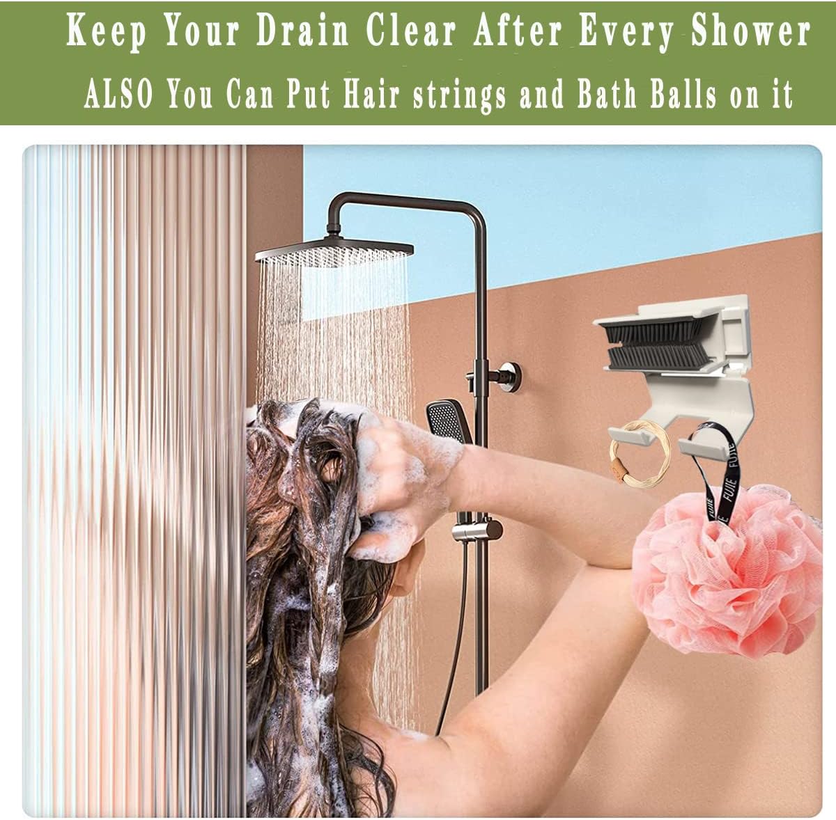 Shower Hair Catcher , Kunnaa Reusable Shower Bathroom Drain Hair
