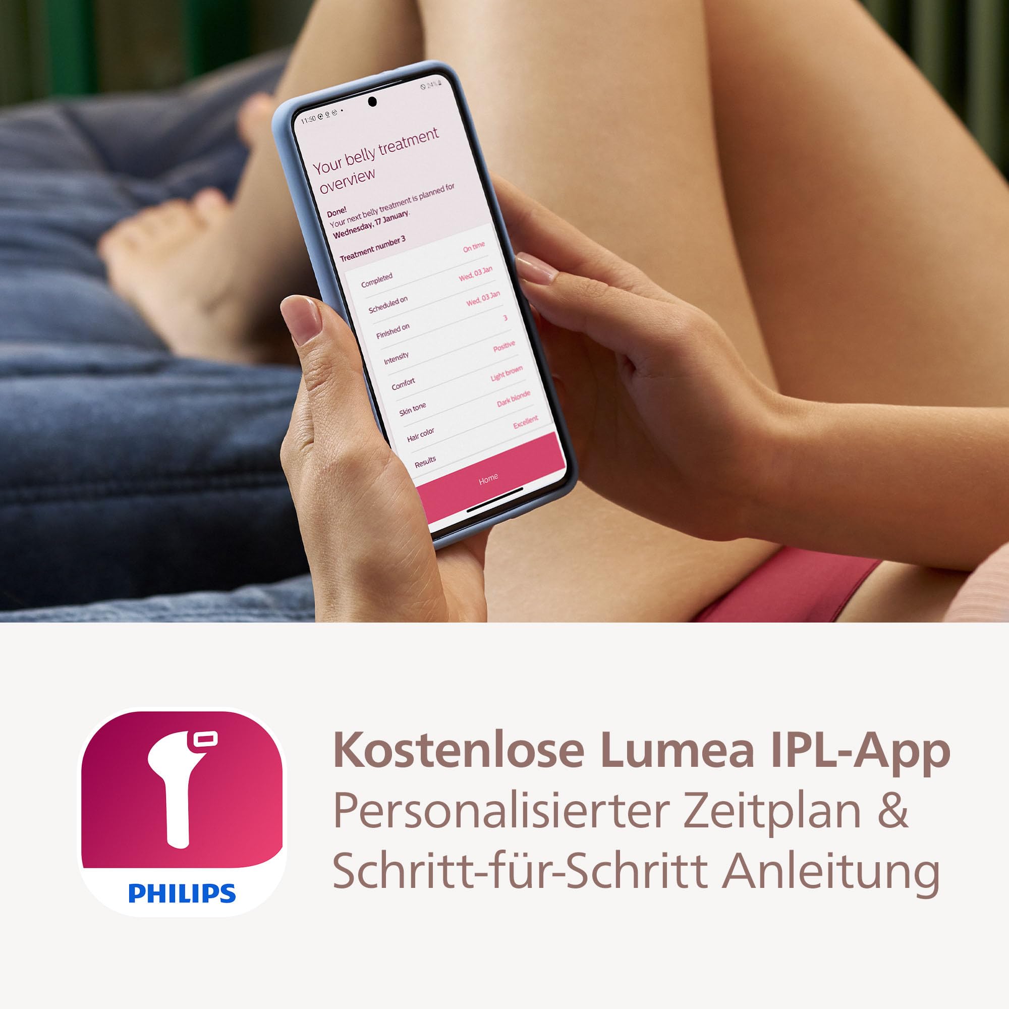 Philips Lumea IPL 8000 BRI946/00 mit SenseIQ – 3 Aufsätze Ansicht 10