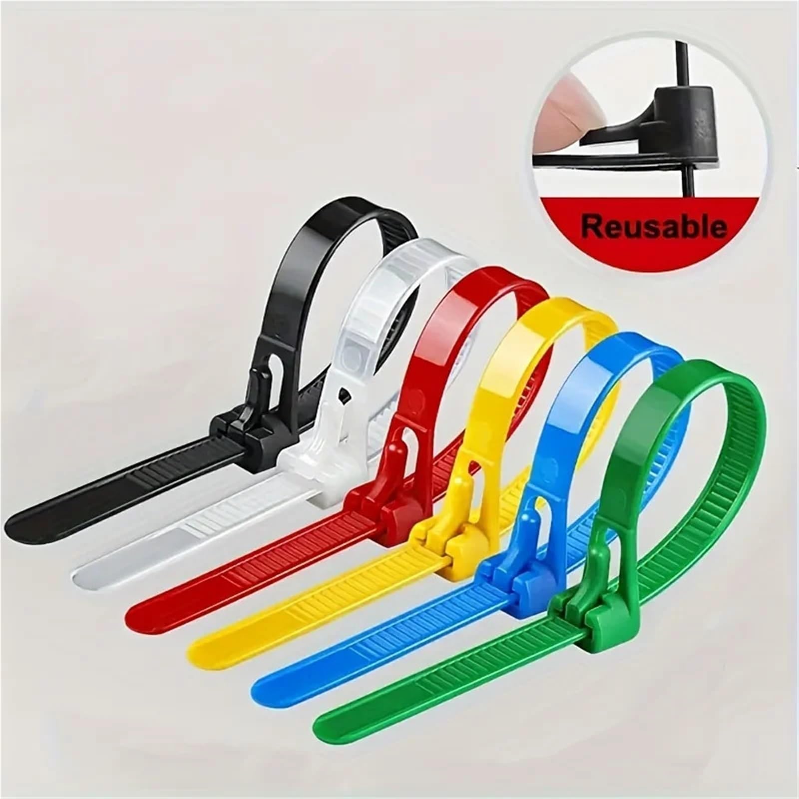 Bridas de nylon con clip, 1000 bridas de nailon multicolor for cables, gestión ajustable, resistente a la intemperie
