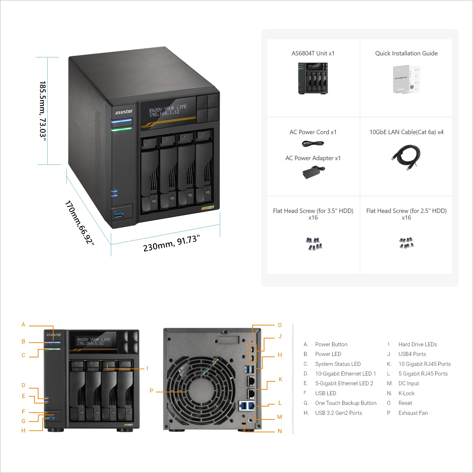 Amazon.co.jp: ASUSTOR ASUS子会社 NAS キット 4ベイ AS6804T