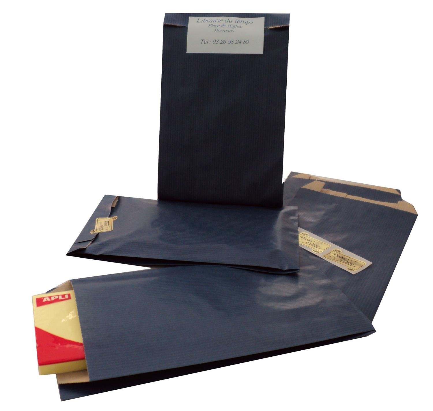 APLI 102017 – Sobres de regalo de papel de estraza, Sobres Kraft en color azul tamaño 24 x 43 x 7 cm, 250 unds