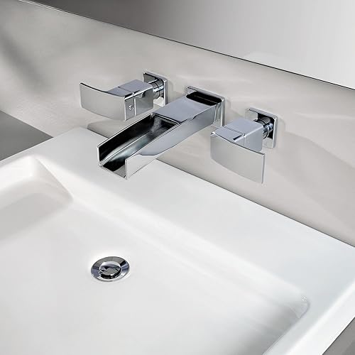 Miniatura 6 de Pfister LG49DF1B Kenzo - Grifo de baño de 2 manijas para montaje en pared, color negro mate