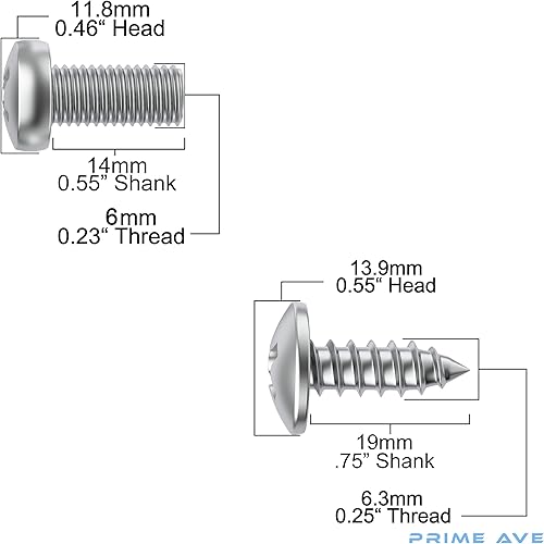 Miniatura 7 de Prime Ave Tornillos de matrícula de acero inoxidable compatiblesde repuesto para Mazda