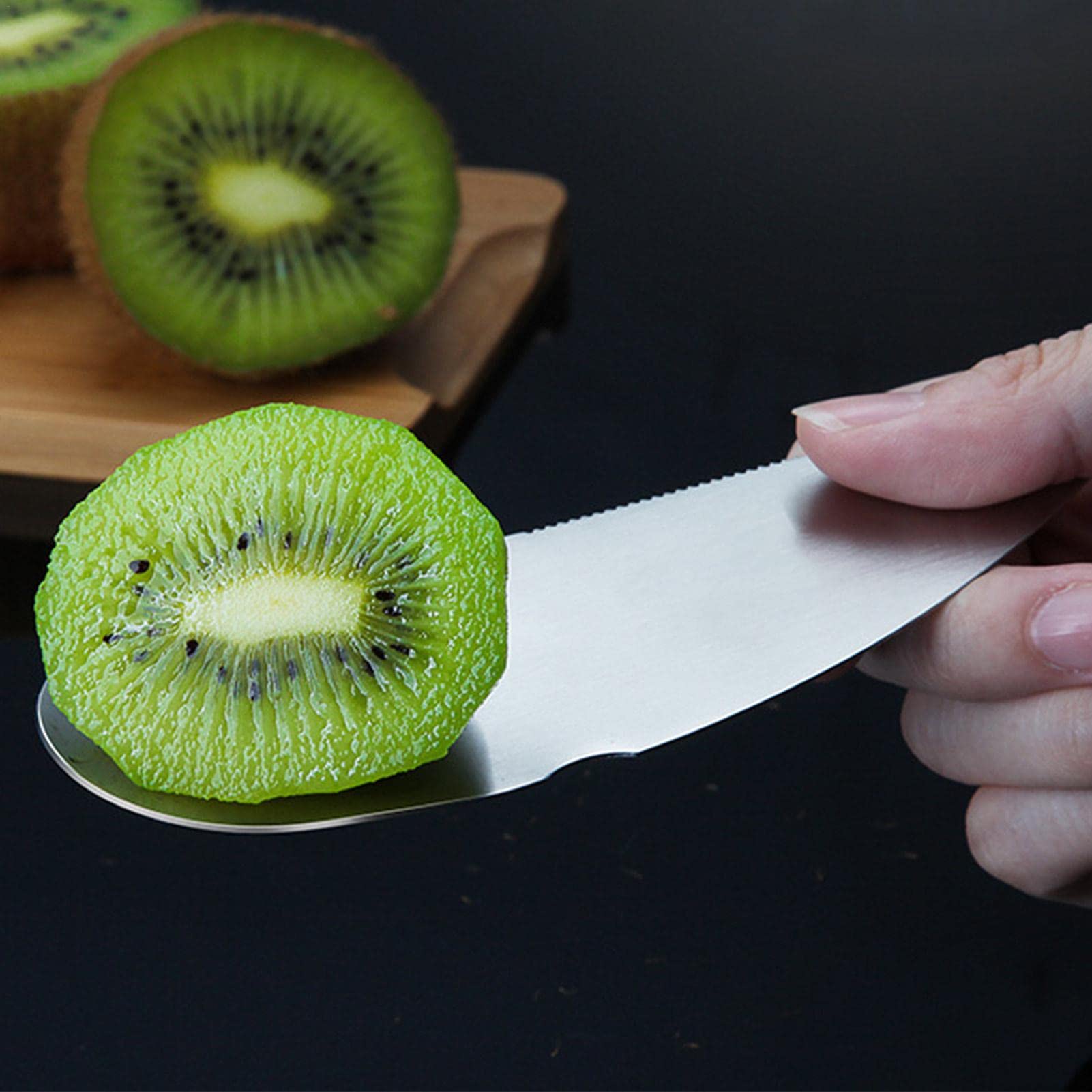 2-in-1 Kiwi-Schäler Aus Edelstahl – Praktisches Küchenwerkzeug Für Weichhäutige Früchte
