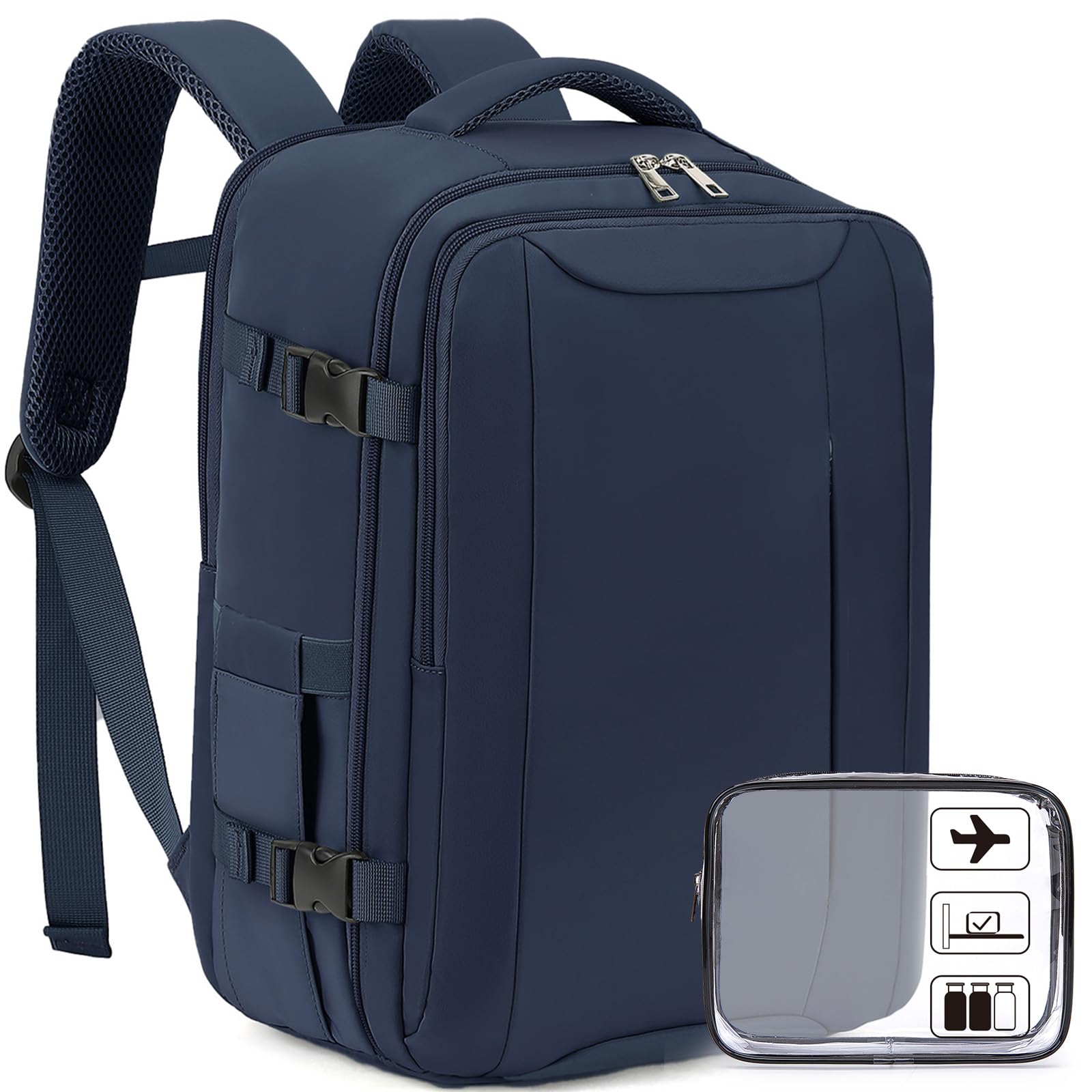 Xkdoai for Easyjet Cabin Bag 45x36x20, Travel Backpack with TSA Approved Clear Bag, Carry-ons Cabin Backpack for Travelling Underseat Cabin Bag Laptop Backpacks Luggage Set — view 22