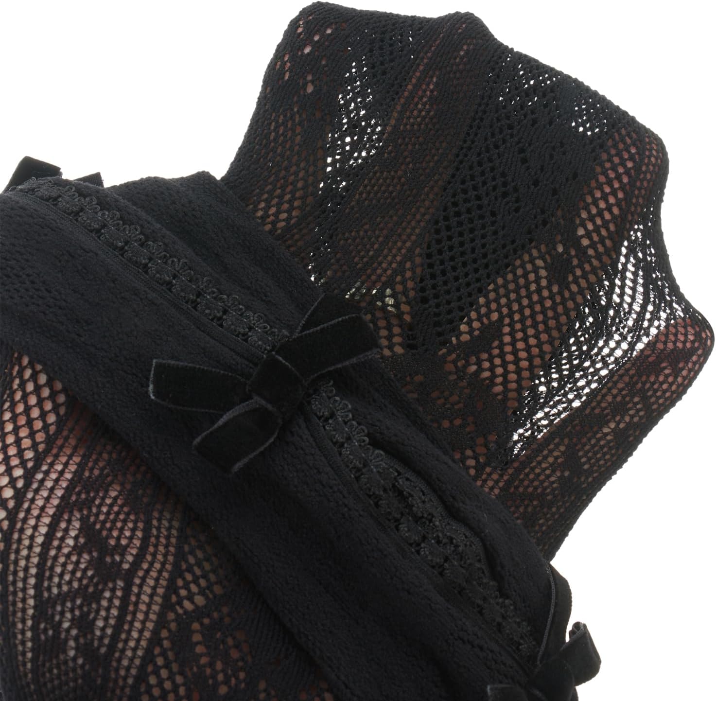 Women Long Sleeve Lace Shrug with Thumb Hole, Open Front Cut Out Bow Bolero Fishnet Shawl Arm Sleeves Cardigan - Image 5